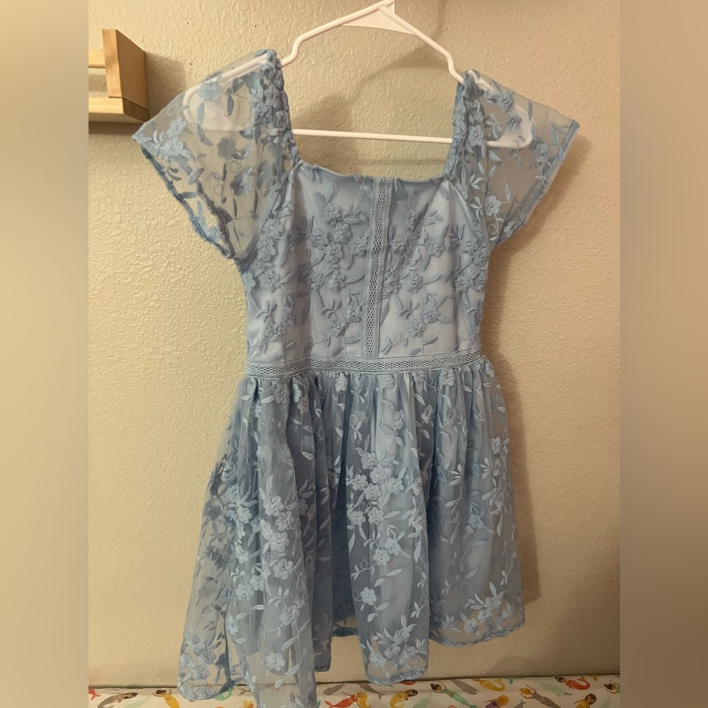 Girl blue dresd
